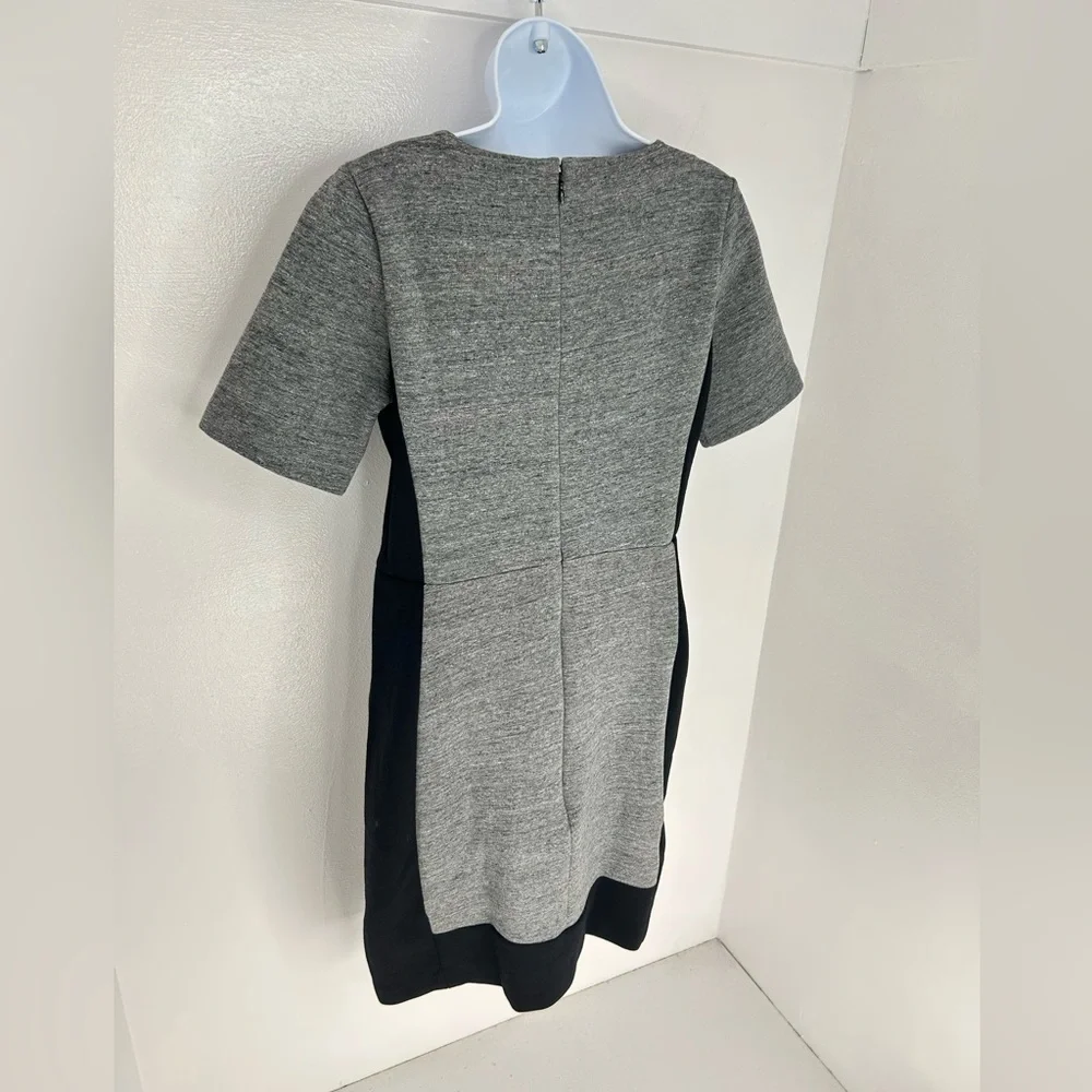 J. Crew Colorblock‎ Sheath Dress Size 6 Black Grey Career Dark Academia